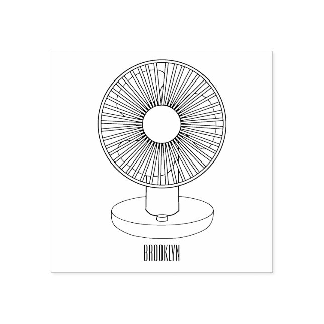 Sello De Caucho Ilustracion personalizado de ventilador (Impresión)