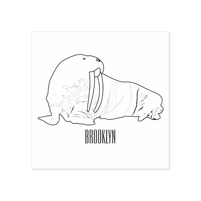 Sello De Caucho Ilustracion personalizado de Walrus (Impresión)