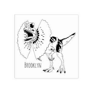 Sello De Caucho Ilustracion personalizado Dilophosaurus