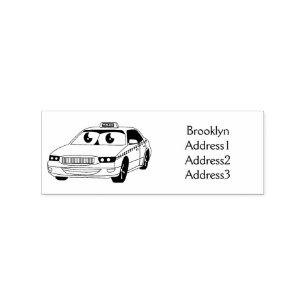 Sello De Caucho Ilustracion personalizado divertido de taxi amaril