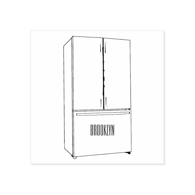 Sello De Caucho Ilustracion personalizado frigorífico de puerta fr (Impresión)