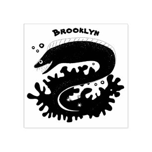 Sello De Caucho Ilustracion personalizado gracioso de moray verde