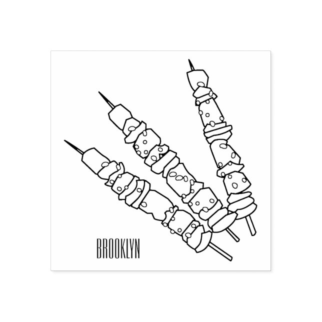 Sello De Caucho Ilustracion personalizado kebab o kabob (Impresión)