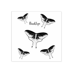 Sello De Caucho Ilustracion personalizado Luna Moth