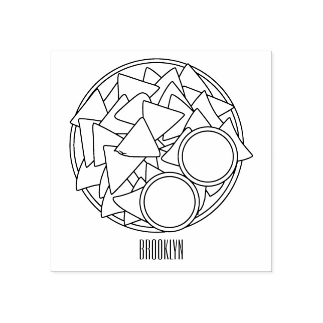 Sello De Caucho Ilustracion personalizado Nachos (Impresión)