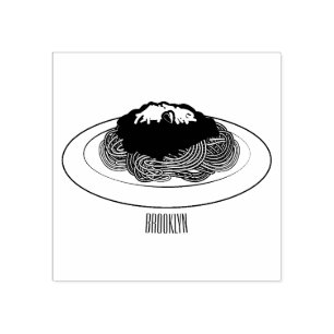 Sello De Caucho Ilustracion personalizado Spaghetti