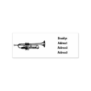 Sello De Caucho Ilustracion personalizado Trumpet