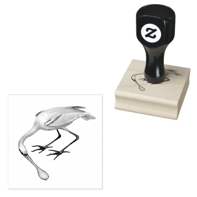 Sello De Caucho Ilustraciones Vintage de Spoonbill Birds (Sellado)