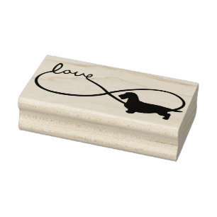 Sello De Caucho Infinity Love Lemniscate Rough-Hair Dachshund 1