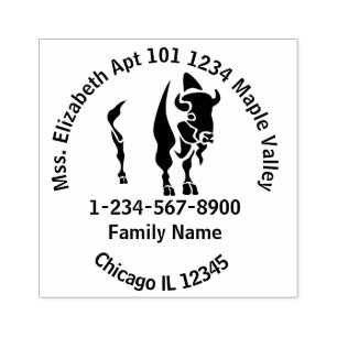 Sello De Caucho Información de contacto del inicio de la silueta d