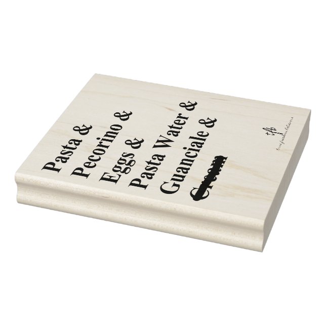 Sello De Caucho Ingredientes de pasta carbonara (Sello)