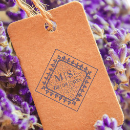 Sello De Caucho Iniciales bodas de encaje ornamental sofisticado