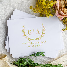 Sello De Caucho Iniciales Bodas de ramas mínimas románticas brilla