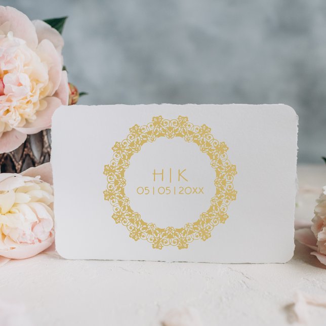 Sello De Caucho Iniciales de boda de encaje (Subido por el creador)