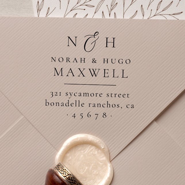 Sello De Caucho Iniciales de monograma Dirección de devolución de  (Rubber Stamp Mock-up)