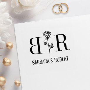 Sello De Caucho Iniciales de Monograma Personalizado de Bodas de R