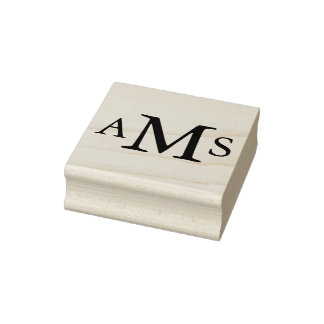 Sello De Caucho Iniciales de monograma personalizado personalizada