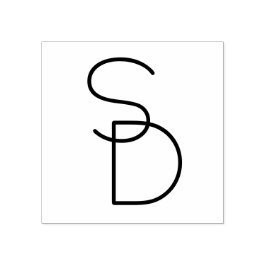 Sello De Caucho Iniciales superpuestas de aspecto moderno