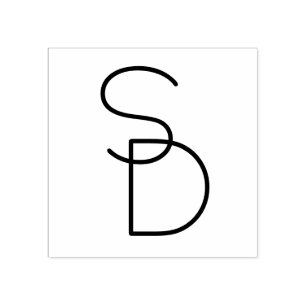 Sello De Caucho Iniciales superpuestas de aspecto moderno