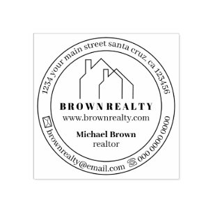 Sello De Caucho Inmobiliaria de esquema de dos casas