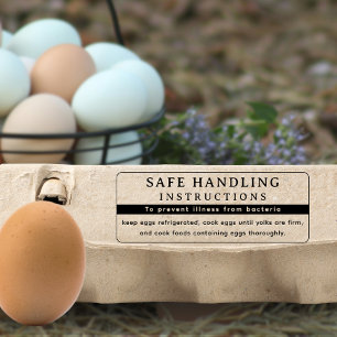 Sello De Caucho Instrucciones de manejo seguro de cartón de huevos