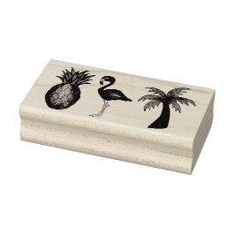 Sello De Caucho Isla Tropical Flamingo Pineapple