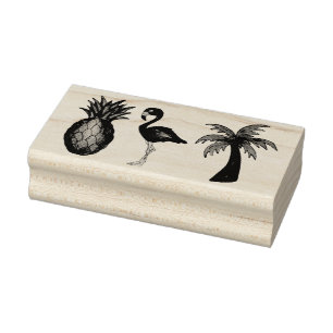 Sello De Caucho Isla Tropical Flamingo Pineapple