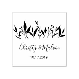 Sello De Caucho Jardín Rústico Salven el logo de la fecha Autoadhe