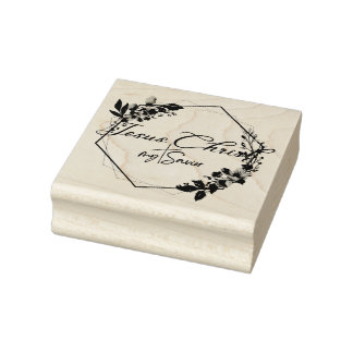 Sello De Caucho Jesucristo mi salvador, fram, follaje |