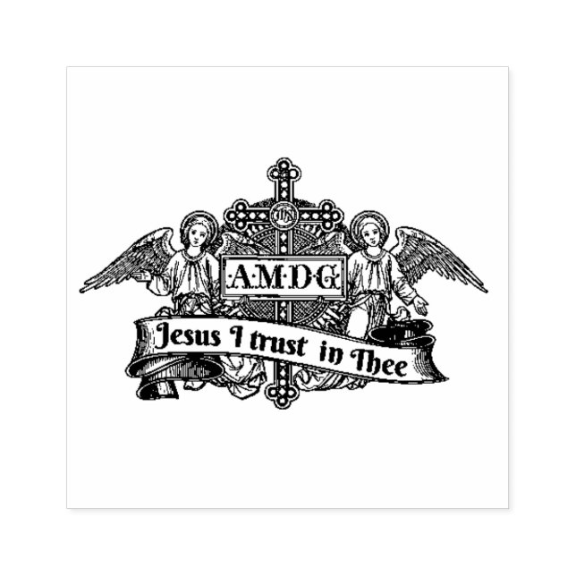 Sello De Caucho Jesús Divino Misericordia Angels Línea Religiosa A (Impresión)