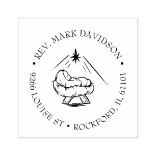 Sello De Caucho Jesús en los hombres Navidades Estrella religiosa