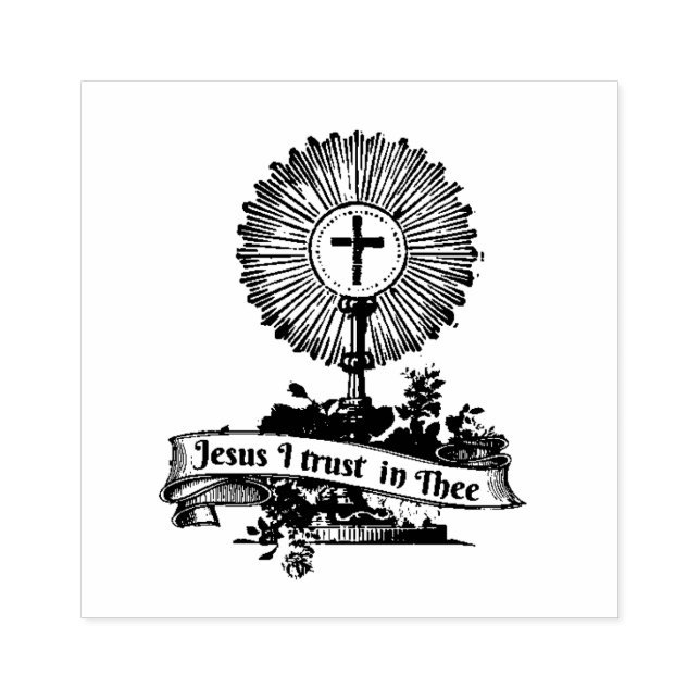 Sello De Caucho Jesús Eucaristía Monstrancia Religiosa Divina Mise (Impresión)