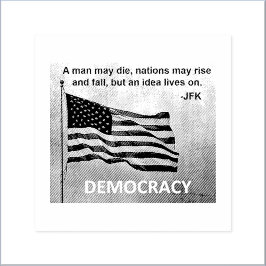 Sello De Caucho JFK Cita Democracia Bandera Estadounidense Diseño