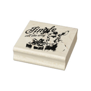 Sello De Caucho Jingle all way los Navidades cultivan burro