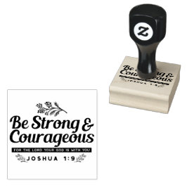 Sello De Caucho Jo 1:9 Diseño de la Biblia Verse - Sé fuerte y val