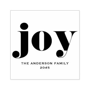 Sello De Caucho JOY Bold Typography Navidades modernos