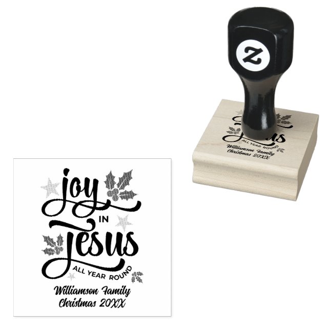 Sello De Caucho JOY IN JESUS Personalized Christian Christmas   (Sellado)
