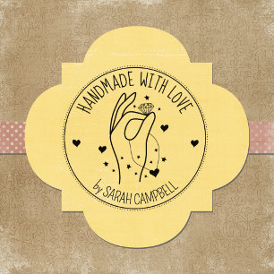 Sello De Caucho Joyería hecha a mano con amor, Personalizado