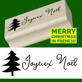 Sello De Caucho Joyeux Noël y Tree