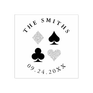 Sello De Caucho Juego de tarjetas Casino Tema Personalizado Texto