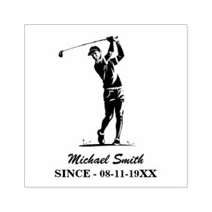 Sello De Caucho Jugador de Golf Personalizado Golfer Golfing