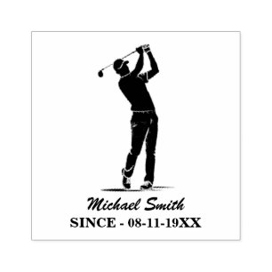 Sello De Caucho Jugador de Golf Personalizado Golfer Golfing