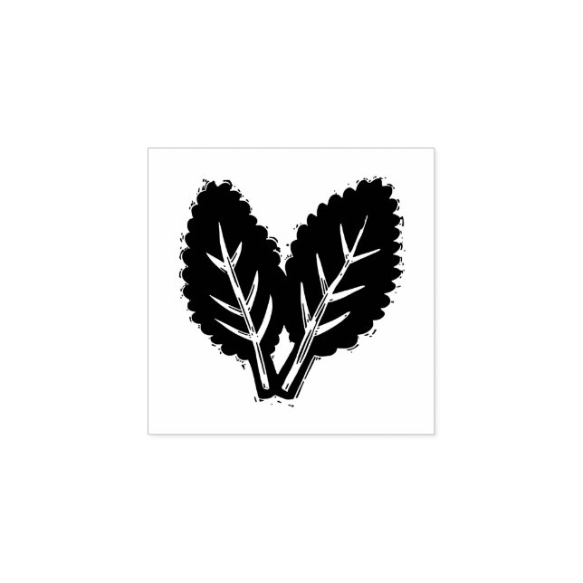 Sello De Caucho Kale deja menú vegetariano opción de Linocut rústi (Impresión)