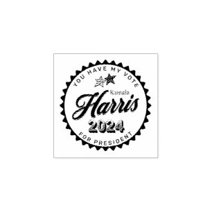 Sello De Caucho Kamala Harris 2024   Tiene mi voto