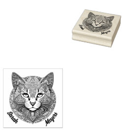Sello De Caucho Katze Mandala