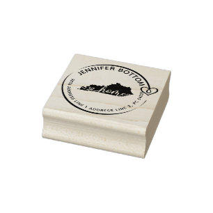 Sello De Caucho Kentucky Map Heart Wreath