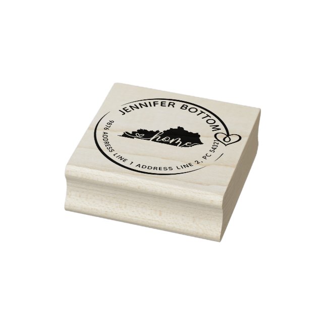 Sello De Caucho Kentucky Map Heart Wreath (Sello)