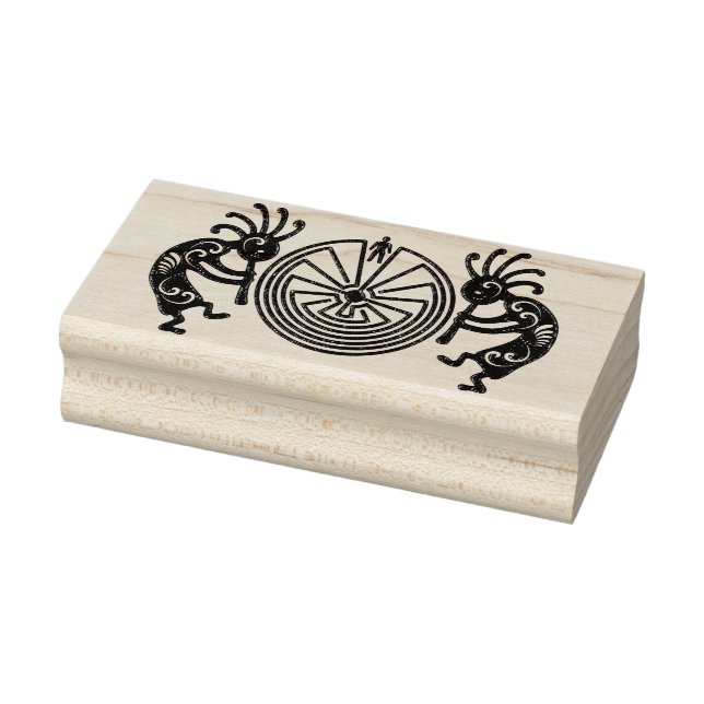 Sello De Caucho KOKOPELLI / MAN IN THE MAZE gold + tus ideas (Sello)