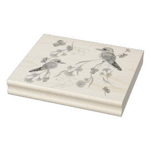 Sello De Caucho kookaburra y Eucalyptus