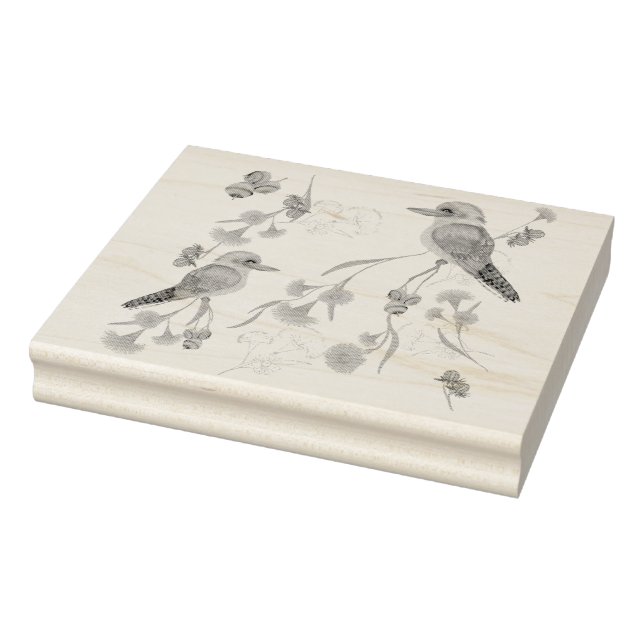 Sello De Caucho kookaburra y Eucalyptus (Sello)